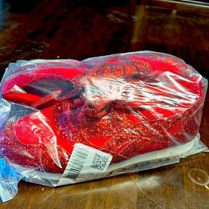 Red glittered tennis shoes New in package